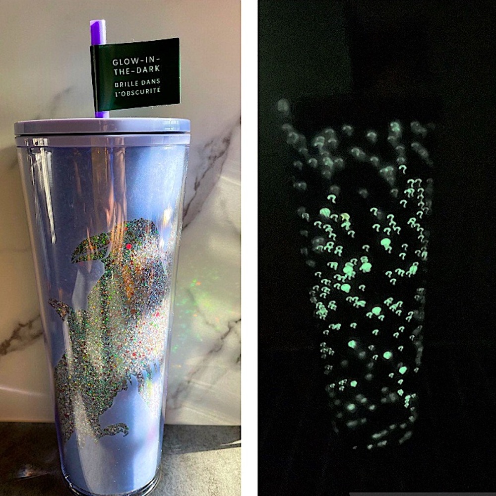 Starbucks Periwinkle Raven Glow in the Dark Cold Cup (24 oz) Tumbler